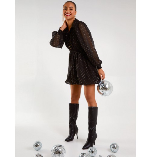 Shirred Waist & Puff Hem Shirt Dress Shirred Waist & Puff Hem Shirt Dress