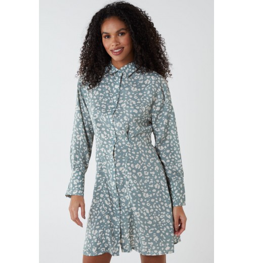 Animal Print Shirt Dress Animal Print Shirt Dress