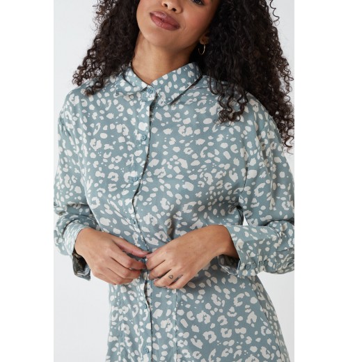 Animal Print Shirt Dress Animal Print Shirt Dress