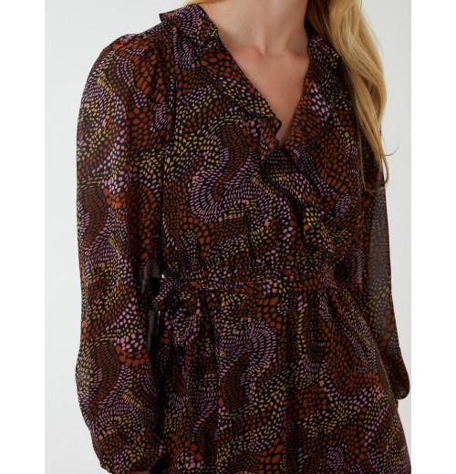 Frilled Wrap Midi Dress Frilled Wrap Midi Dress