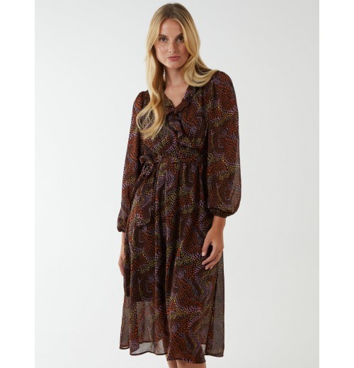 Frilled Wrap Midi Dress Frilled Wrap Midi Dress