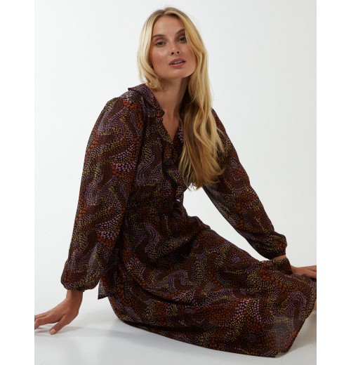 Frilled Wrap Midi Dress Frilled Wrap Midi Dress