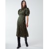 Leopard Print Ruched Side Midi Dress Leopard Print Ruched Side Midi Dress