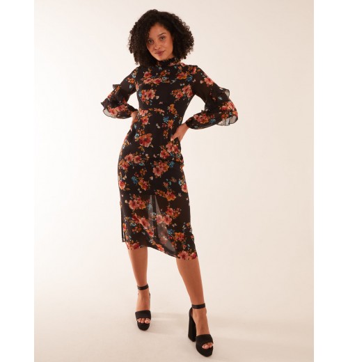 Midi Dress With Sleeve Details Midi Dress With Sleeve Details