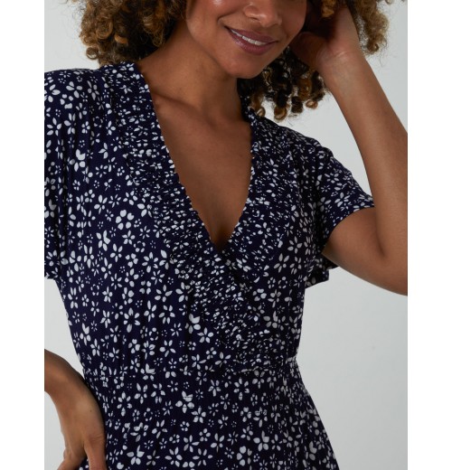 Wrap Shirring Elastic Midi Dress Wrap Shirring Elastic Midi Dress