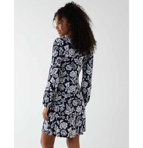 Neck Shirred Mini Tiered Dress Neck Shirred Mini Tiered Dress