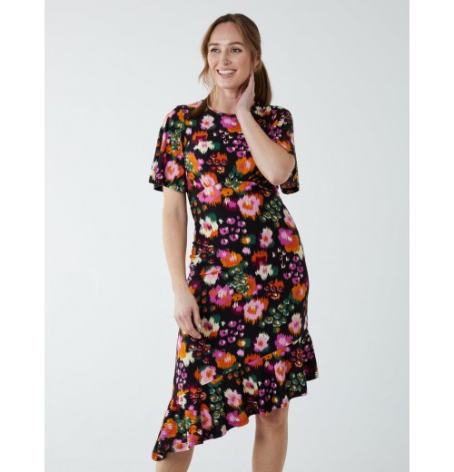 Angel Sleeve Asymmetric Midi Dress Angel Sleeve Asymmetric Midi Dress