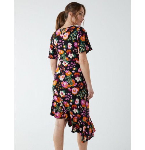 Angel Sleeve Asymmetric Midi Dress Angel Sleeve Asymmetric Midi Dress