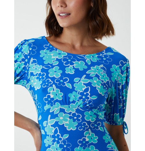 Crew Neck Midi Dress With Scrunchie Back Detail Crew Neck Midi Dress With Scrunchie Back Detail