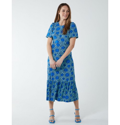 Crew Neck Midi Angel Sleeve Tie Back Dress Crew Neck Midi Angel Sleeve Tie Back Dress