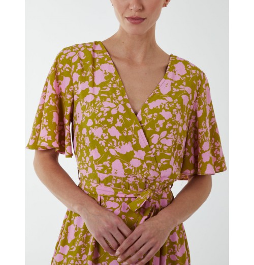 Ruffle Wrap Midi Dress Ruffle Wrap Midi Dress