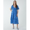 Sheared Bust Midi Dress With Angel Sleeve Sheared Bust Midi Dress With Angel Sleeve