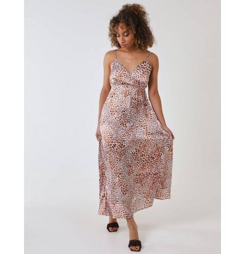 Strappy Wrap Over Midi Dress Strappy Wrap Over Midi Dress