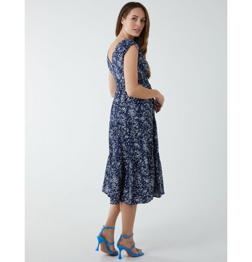 Drawstring Adjustable Tier Midi Dress Drawstring Adjustable Tier Midi Dress