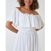 Ruffle Bardot Midi Dress Ruffle Bardot Midi Dress