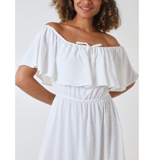 Ruffle Bardot Midi Dress Ruffle Bardot Midi Dress