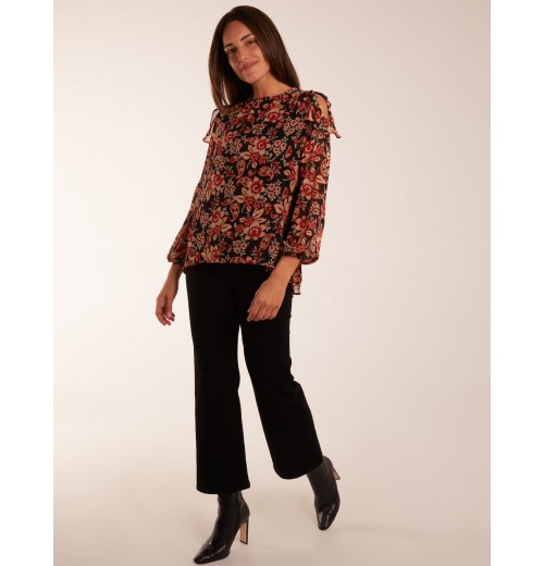 Cold Shoulder Frill Blouse Cold Shoulder Frill Blouse