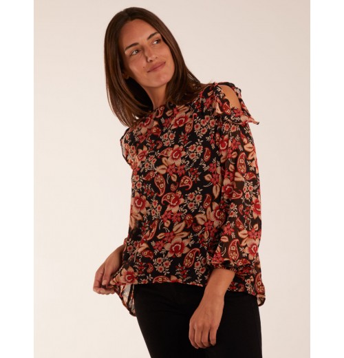 Cold Shoulder Frill Blouse Cold Shoulder Frill Blouse