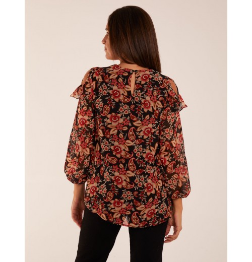Cold Shoulder Frill Blouse Cold Shoulder Frill Blouse