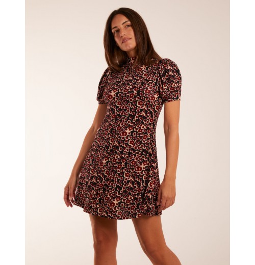 Floral Animal Smock Mini Dress Floral Animal Smock Mini Dress