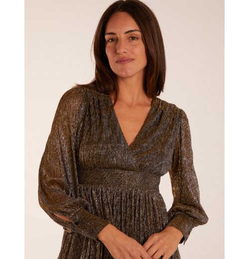 Metallic Wrap Mini Dress Metallic Wrap Mini Dress