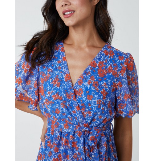 Metallic Detail Frill Split Dress Metallic Detail Frill Split Dress