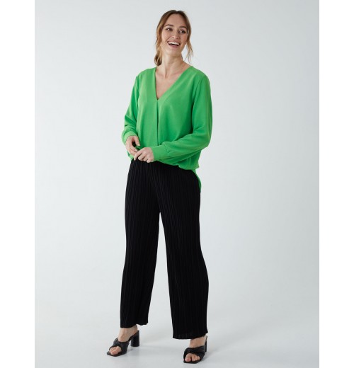 Crossover Woven Plain Blouse Crossover Woven Plain Blouse