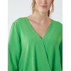 Crossover Woven Plain Blouse Crossover Woven Plain Blouse