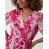 Pleated Wrap Tropical Jumpsuit Pleated Wrap Tropical Jumpsuit