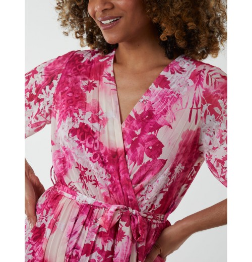 Pleated Wrap Tropical Jumpsuit Pleated Wrap Tropical Jumpsuit