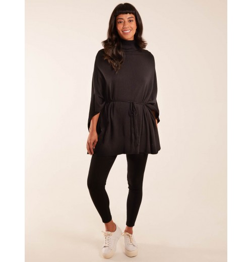Roll Neck Drawstring Poncho Roll Neck Drawstring Poncho