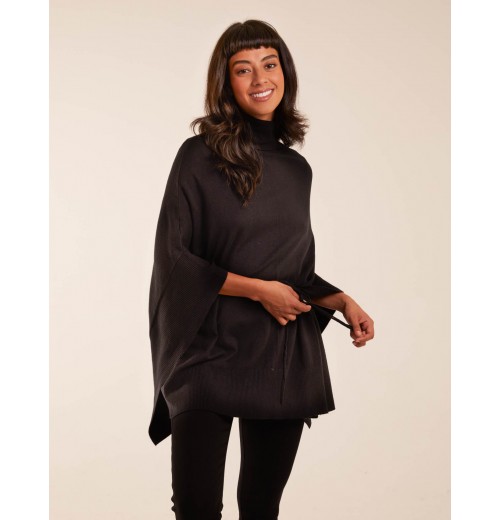 Roll Neck Drawstring Poncho Roll Neck Drawstring Poncho