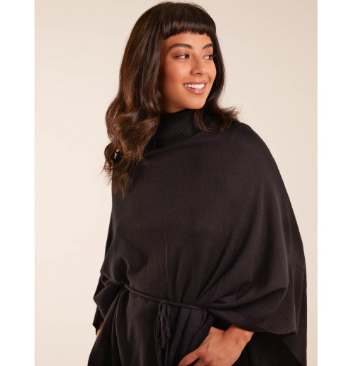 Roll Neck Drawstring Poncho Roll Neck Drawstring Poncho