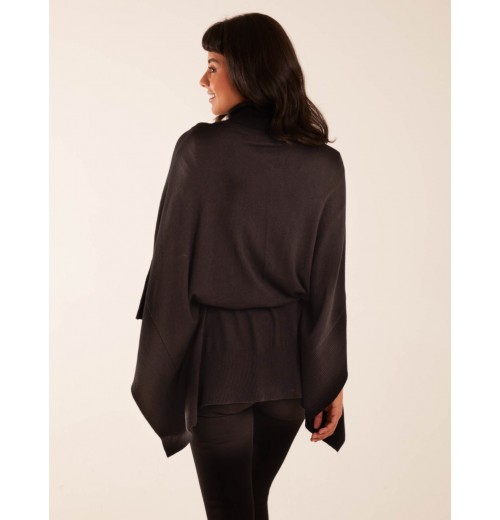 Roll Neck Drawstring Poncho Roll Neck Drawstring Poncho