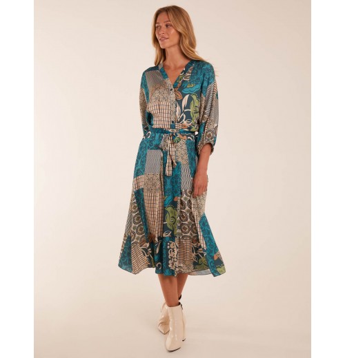 Satin Button Kimono Sleeve Shirt Dress Satin Button Kimono Sleeve Shirt Dress