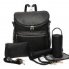 Black Faux Leather Diaper Backpack Black Faux Leather Diaper Backpack