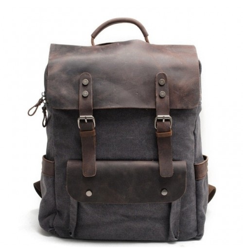 Waxed Canvas And Leather 15.6 Backpack Waxed Canvas And Leather 15.6 Backpack