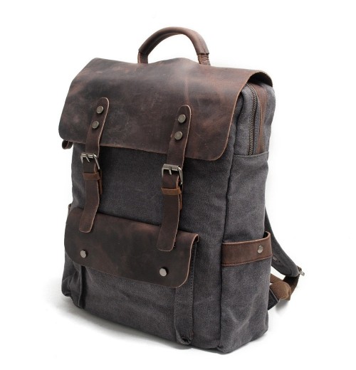 Waxed Canvas And Leather 15.6 Backpack Waxed Canvas And Leather 15.6 Backpack