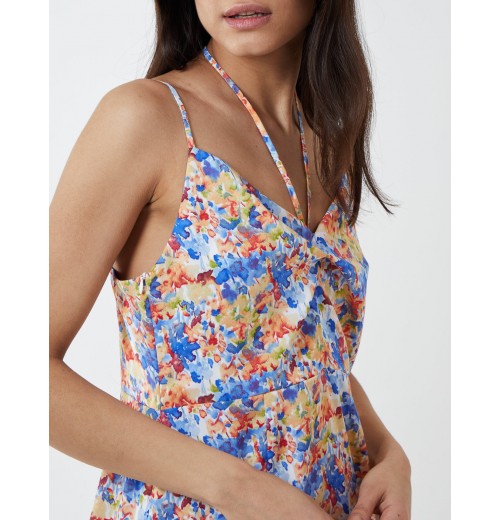 Twist Front Floral Print Midi Dress Twist Front Floral Print Midi Dress