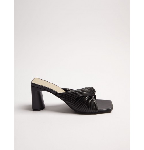 Twist Strap Mules With Square Toe Twist Strap Mules With Square Toe