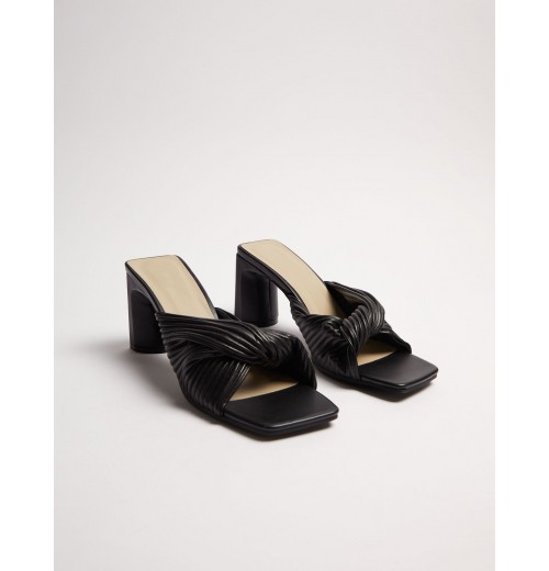 Twist Strap Mules With Square Toe Twist Strap Mules With Square Toe