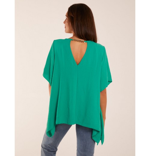Chain Detail Short Sleeve Blouse Chain Detail Short Sleeve Blouse