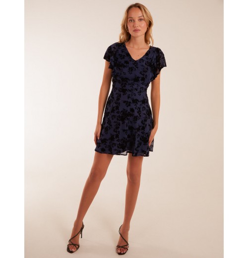 Flocked Floral Dress Flocked Floral Dress