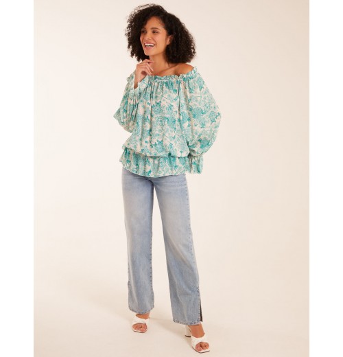Butterfly Floral Print Gypsy Chiffon Blouse Butterfly Floral Print Gypsy Chiffon Blouse