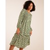 Animal Print Shirred Long Sleeve Midi Dress Animal Print Shirred Long Sleeve Midi Dress