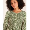Animal Print Shirred Long Sleeve Midi Dress Animal Print Shirred Long Sleeve Midi Dress