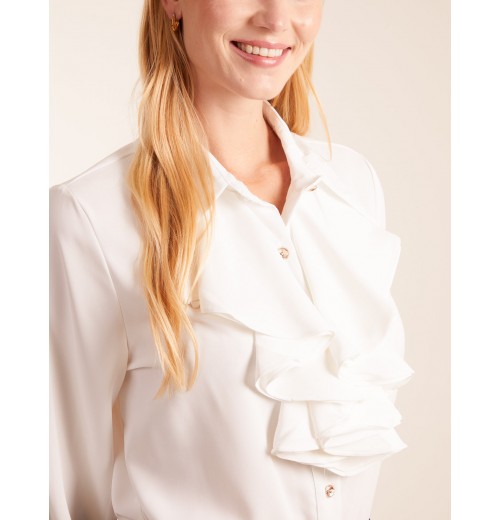 Ruffled Trim Flounce Sleeve Shirt Ruffled Trim Flounce Sleeve Shirt