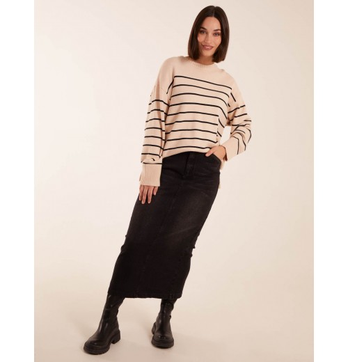 Thin Stripe Crew Neck Chunky Jumper Thin Stripe Crew Neck Chunky Jumper