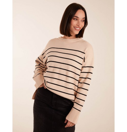 Thin Stripe Crew Neck Chunky Jumper Thin Stripe Crew Neck Chunky Jumper