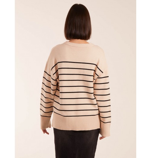 Thin Stripe Crew Neck Chunky Jumper Thin Stripe Crew Neck Chunky Jumper